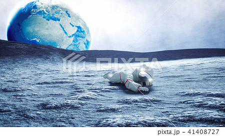 Astronaut on the moon. 3d rendering. 41408727