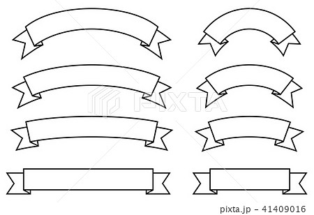 タイトルリボン モノトーンのイラスト素材 41409016 Pixta