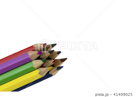 Color pencils isolated on white background. Close up. Color pencils isolated on white background. Close up. 41409025