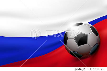 Soccer ball on russian flag background Soccer ball on russian flag background 41410075