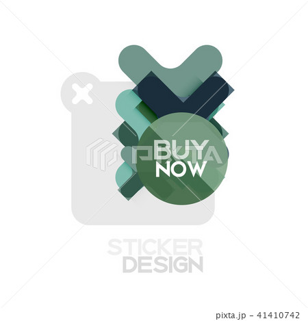 Flat design cross shape geometric sticker icon, paper style design with buy now sample text, for Flat design cross shape geometric sticker icon, paper style design with buy now sample text, for 41410742