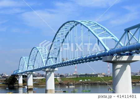 千葉県市川市 江戸川放水路水管橋 千葉県市川市 江戸川放水路水管橋 41411401