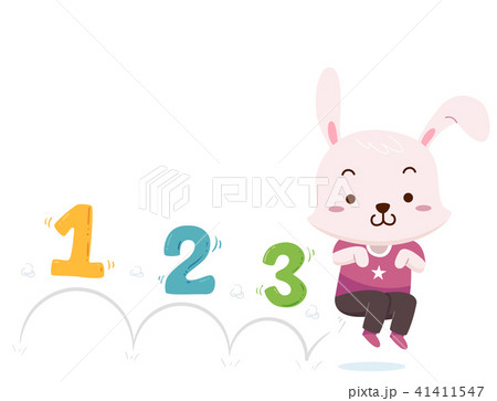Bunny Mascot Jump 123 Illustration 41411547