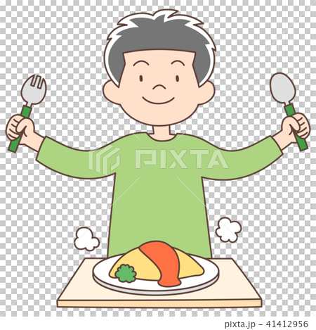 Elementary school student 7 years old boy _ omelet rice 41412956