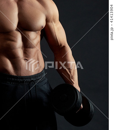 Cropped muscular sexy male's torso. Cropped muscular sexy male's torso. 41413904
