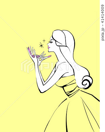 化粧直し 背景色レモンのイラスト素材 41414009 Pixta