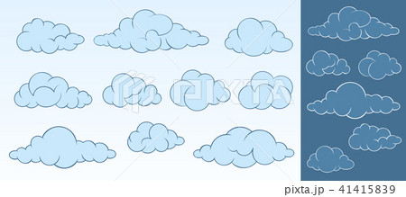 Set of cartoon clouds Set of cartoon clouds 41415839