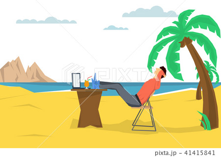 man freelancer on the beach man freelancer on the beach 41415841