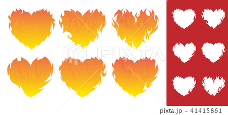 Burning Heart icon setのイラスト素材 [41415861] - PIXTA