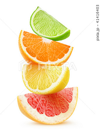 Isolated citrus slices in a stack 41416403