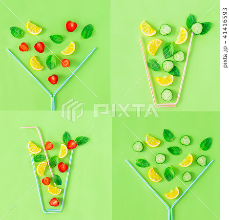 pattern of strawberry and cucumber lemonade  41416593