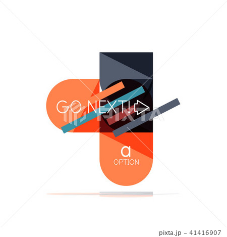 Minimal flat clean abstract option step infographic design element, geometric shapes - round squares 41416907