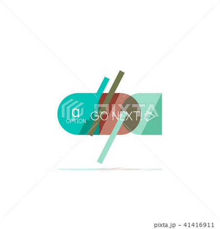 Minimal flat clean abstract option step infographic design element, geometric shapes - round squares 41416911