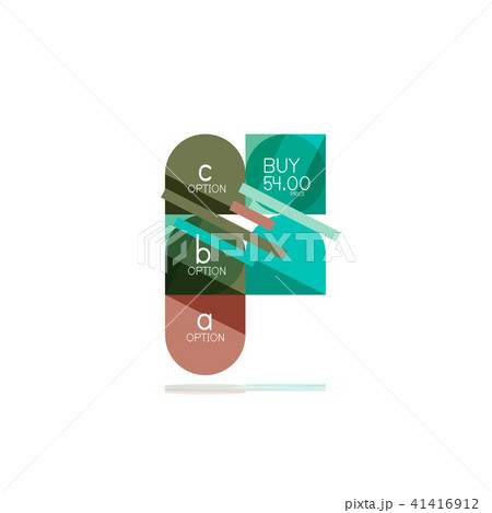 Minimal flat clean abstract option step infographic design element, geometric shapes - round squares 41416912