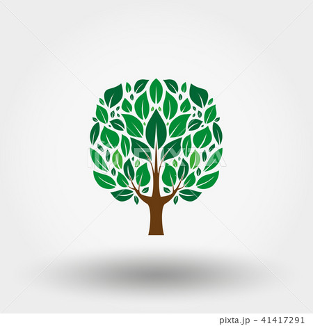 Green tree. Icon. Vector. Flat. 41417291