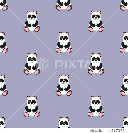 Panda baby. Pattern. Seamless vector illustration. Flat. 41417322