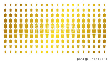 Trash Bin Golden Halftone Grid Trash Bin Golden Halftone Grid 41417421
