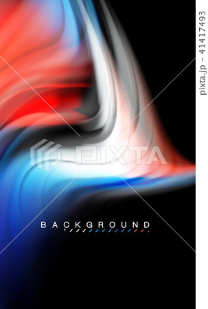 Fluid liquid colors design, colorful marble or plastic wavy texture background, glowing multicolored 41417493