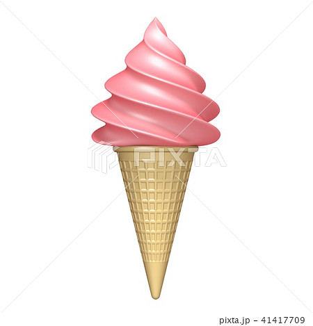 Soft serve pink ice cream 3D rendering Soft serve pink ice cream 3D rendering 41417709