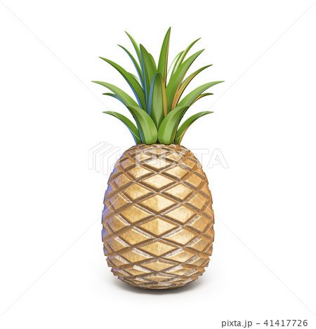 Pineapple 3D rendering illustration on white 41417726