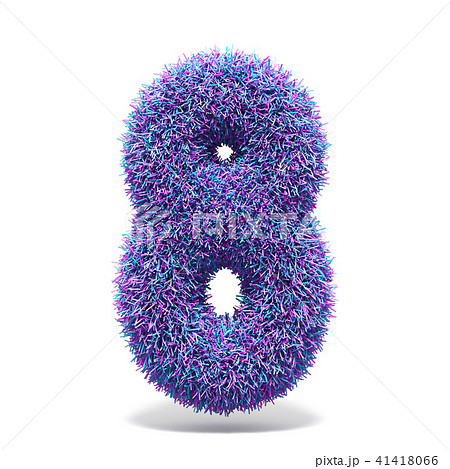 Purple faux fur number 8 EIGHT 3D 41418066