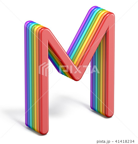 Rainbow font letter M 3D Rainbow font letter M 3D 41418234