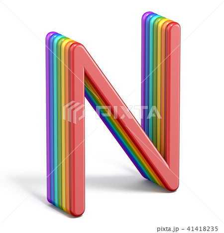Rainbow font letter N 3D 41418235