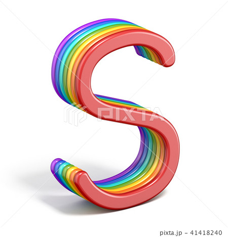 Rainbow font letter S 3D 41418240