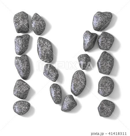Font made of rocks LETTER M 3D Font made of rocks LETTER M 3D 41418311