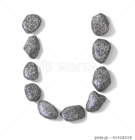 Font made of rocks LETTER U 3D Font made of rocks LETTER U 3D 41418319