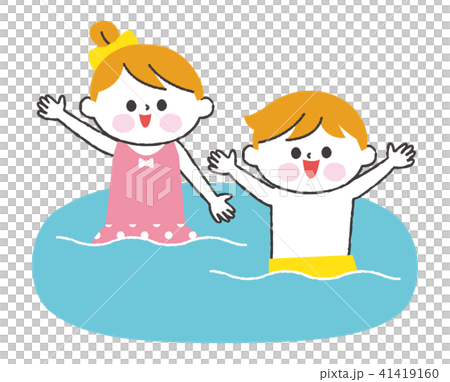 水遊び 子供のイラスト素材