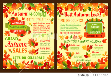 Autumn sale shop discount vector leaflet or poster 41422762