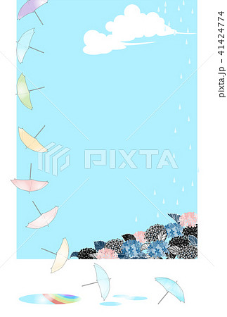 紫陽花傘ふわりのイラスト素材 [41424774] - PIXTA