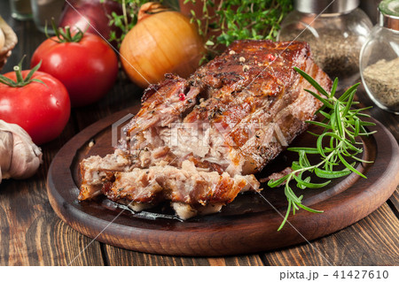 Still hot baked pork belly or bacon Still hot baked pork belly or bacon 41427610