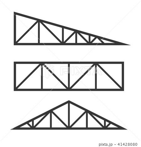Roof Metal Trusses Constructions Set on White Background. Vector 41428080