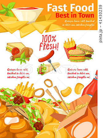 Fast food restaurant banner for takeaway menu Fast food restaurant banner for takeaway menu 41430239