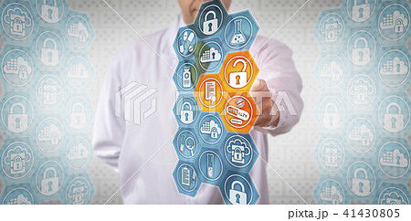 Clinician Accessing Secure Data On Specialty Drug Clinician Accessing Secure Data On Specialty Drug 41430805