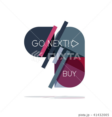 Minimal flat clean abstract option step infographic design element, geometric shapes - round squares 41432005