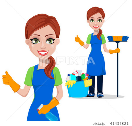 Cleaning company staff in uniformのイラスト素材 [41432321] - PIXTA