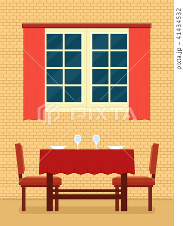kitchen interior with laid table and romantic setting kitchen interior with laid table and romantic setting 41434532