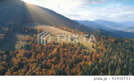 Aerial View of beautiful autumn mountain landscape Aerial View of beautiful autumn mountain landscape 41436751