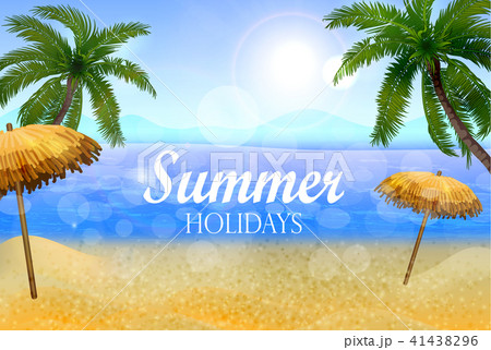 Seaside with palms and a beach Seaside with palms and a beach 41438296