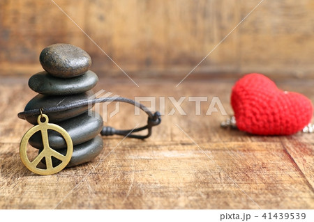 Peace symbol leather necklace 41439539