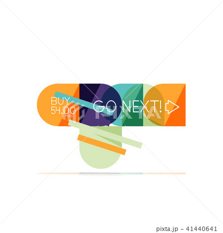 Minimal flat clean abstract option step infographic design element, geometric shapes - round squares 41440641