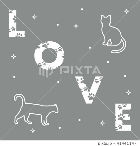Cats and and the inscription love with traces 41441147
