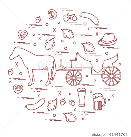 various symbols of Germany arranged in a circle 41441702