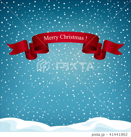 Holiday Background with Red Ribbon Merry Christmas 41441902