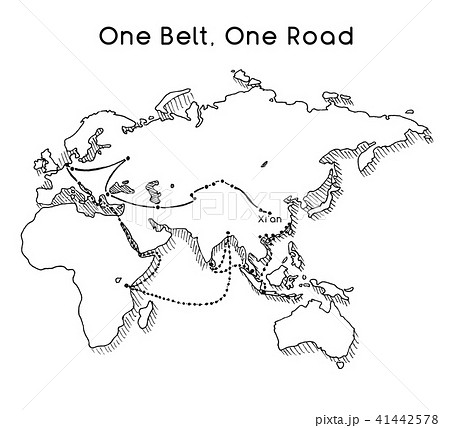 One Belt One Road new Silk Road concept. One Belt One Road new Silk Road concept. 41442578