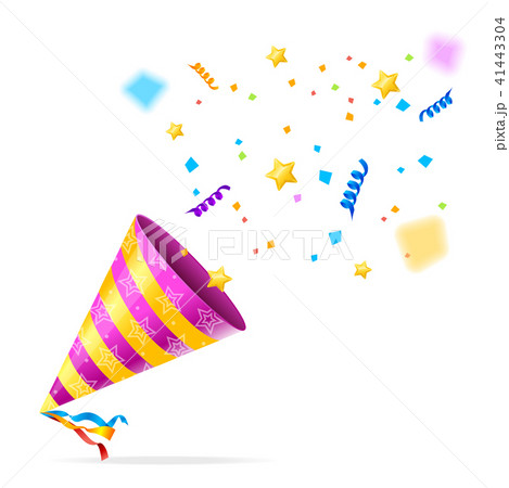 Party Hat and Confetti Background Card. Vector 41443304