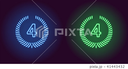 Neon icon of Blue and Green Fourth Place 41443432